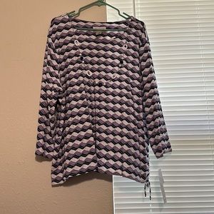 NWT! Alfred Dunner dress blouse with removable necklace. Plus size 3x. 3/4sleeve